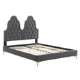 thumbnail image 3 of Modway Alexandria Tufted Performance Velvet Twin Platform Bed in Charcoal, 3 of 10