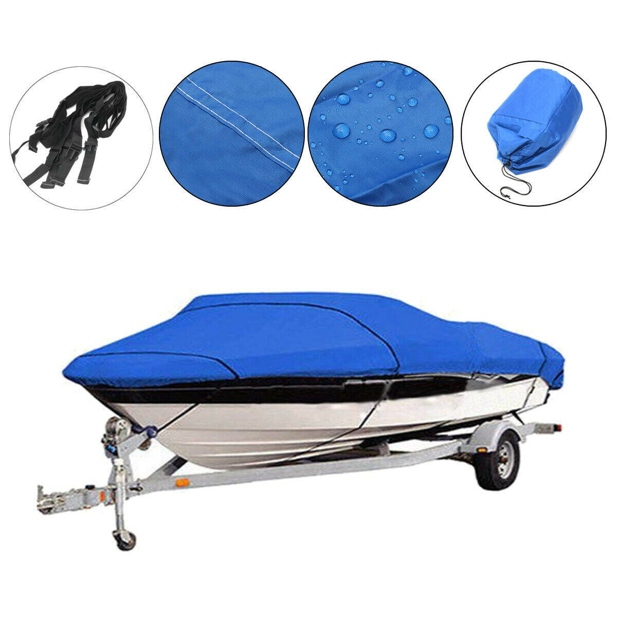 1122 ft Boat Cover Classic Accessories Waterproof, UV Resistant Blue