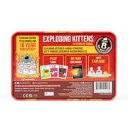 Exploding Kittens 10th Anniversary Collectible Tin – New Edition with 8 Legacy Cards. A hilarious, fast-paced card game for all ages—easy to learn, travel-friendly, and perfect for family fun!