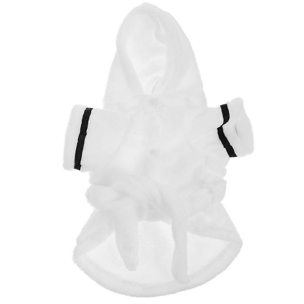 Pet Bathrobe Dog Bath Towel Designed For Bathing Playing And Sleeping In White Durable Polyester 1Pack