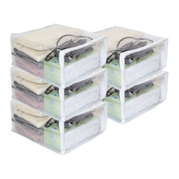 5-Pack Clear Vinyl Zippered Storage Bags 9 x 11 x 5 Inch with 7.5" Display Pocket