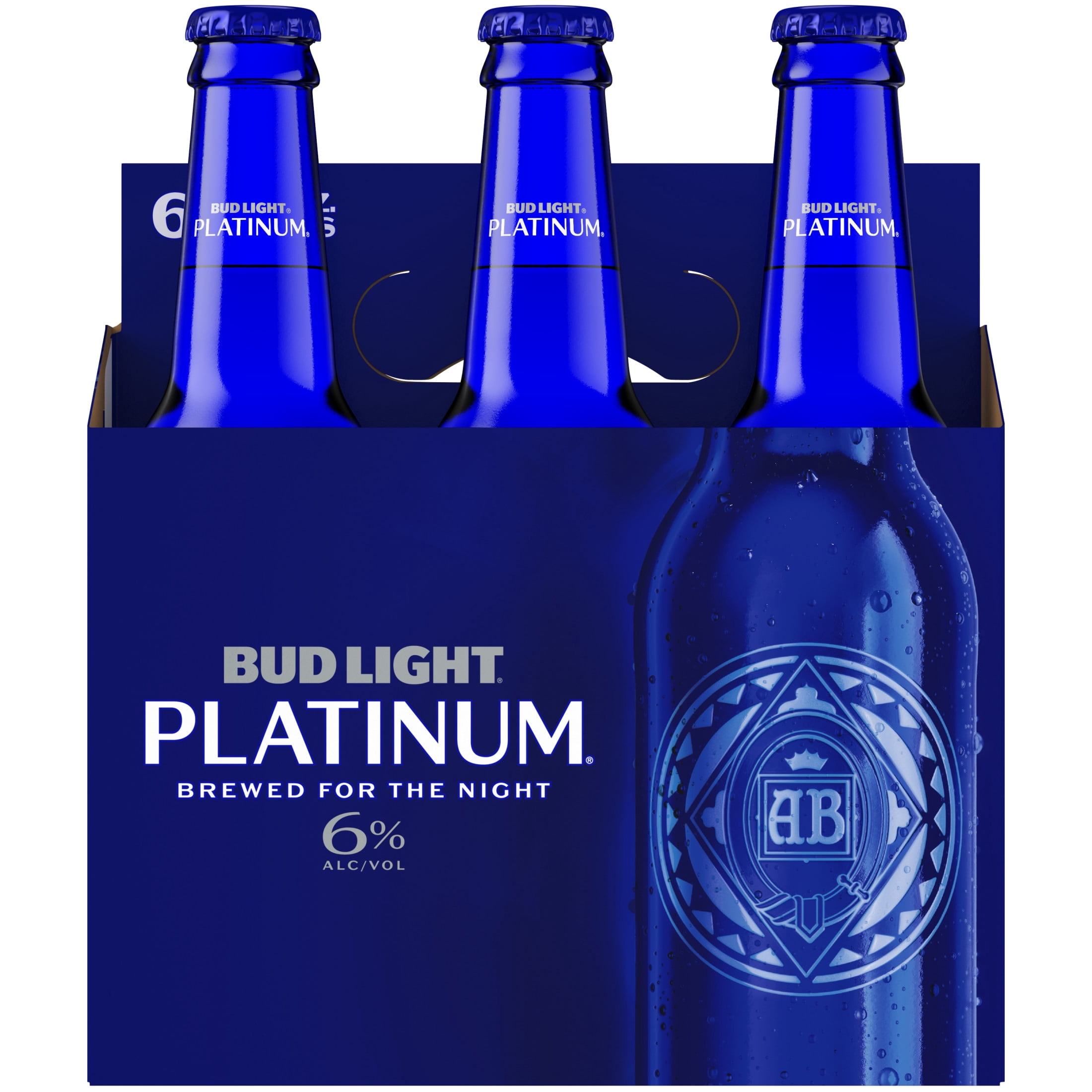 Bud Light Platinum American Lager Beer 6 pack 12 fl oz Glass Bottles 6% ABV