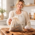 thumbnail image 5 of Cheesecloth Filter Bags, 6.3"x5.12", Cotton Linen Drawstring Bags, 10 Pack, for Straining Broth, Spices, Nut Milk & Cheese White, 5 of 9
