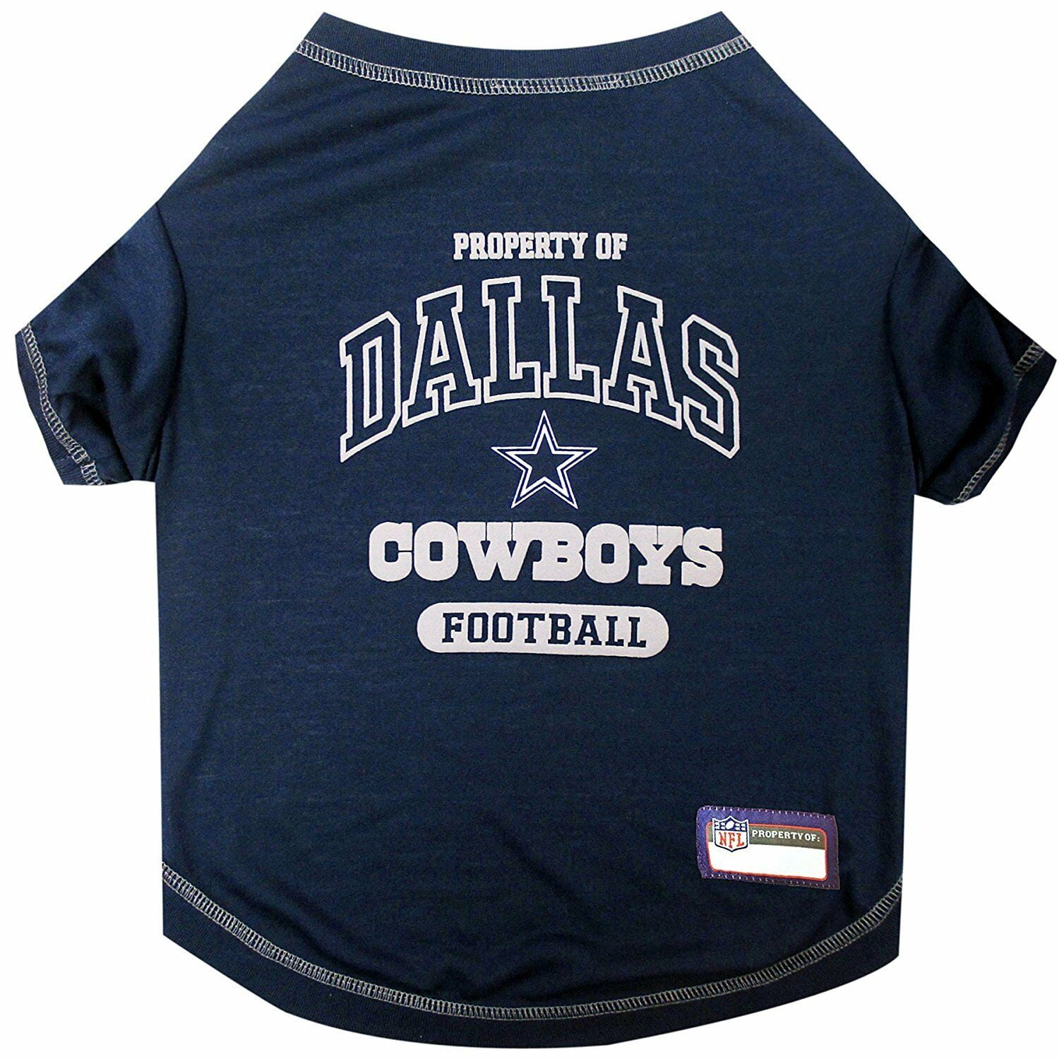 Pets First NFL Dallas Cowboys Pet T-Shirt. Licensed, Wrinkle-free, Tee Shirt for Dogs/Cats. Football Shirt