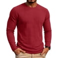 thumbnail image 2 of Admvng Mens Tops Solid Long Sleeve Shirts Breathable Casual Everyday Sports Pullover Tops, 2 of 7