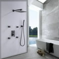 thumbnail image 5 of 11.35 Pressure Balanced Rain Shower System Wall Mount Rain Shower Head With 4 Body Sprays And Handheld Shower Combo Set Black Matte, 5 of 5