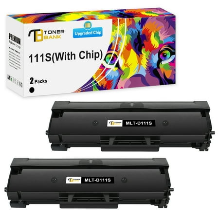 Toner Bank 2-Pack With Chip Toner Cartridge Compatible for Samsung MLT-D111S 111S Xpress SL-M2020 M2020W M2070FW M2070W M2070F M2022W M2024 M2026W Printer Ink (Black)