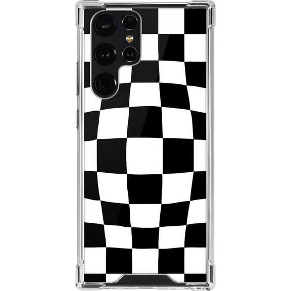Skinit Checkerboard Black and White Zoomed Checkerboard Galaxy S22 Ultra Clear Case