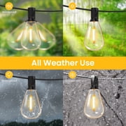 DAYBETTER 100FT Outdoor String Lights, Waterproof Patio Lights with 24+1 Hanging Lights S11 Bulbs, Shatterproof for Backyard Gazebo Porch Garden Outside Decor