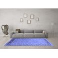 thumbnail image 3 of Ahgly Company Machine Washable Indoor Square Oriental Blue Industrial Area Rugs, 5' Square, 3 of 4