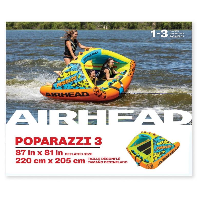 Airhead Sportsstuff Poparazzi 1-3 Rider Towable Tube for Boating
