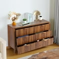 thumbnail image 5 of YOCWO Fluted 6 Drawer Dressers for Bedroom, 48" Wide Modern Chest of Drawer with 6 Big Drawers, Walnut, 5 of 6