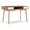 thumbnail image 1 of Linon Perry Wood Two Drawer Writing Desk in White and Natural, 1 of 16
