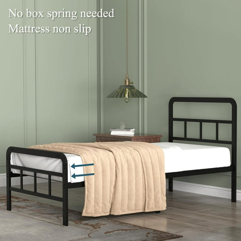 Lutown-Teen 14 inch Twin Bed Frame with Headboard and Footboard