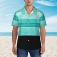 thumbnail image 2 of Fuzoiu Teal Turquoise Print Hawaiian Shirt for Men, Summer Beach Casual Short Sleeve Button Down Shirts, Men’s Beach Summer Shirts with Pocket,X-Large, 2 of 7
