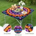 thumbnail image 4 of Colorful Tie Dye Peacock Mandala Pattern Square Fitted Tablecloth with Elastic Edge,Square Table Cover,Washable Elastic Table Cover for Home Kitchen Party Decor 36"x36", 4 of 6
