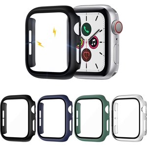 XIHAMA 4-Pack Pour Apple Watch 44mm/40mm boîtier avec intégré HD clair ultra-mince dur PC protection écran pour Apple Watch Series 4/5/6/8/SE