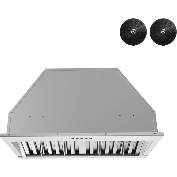 Streamline 28 in. Belsito Convertible Insert 350 CFM Range Hood in Brushed Stainless Steel with Baffle Filters, Electronic Button Control, LED Light