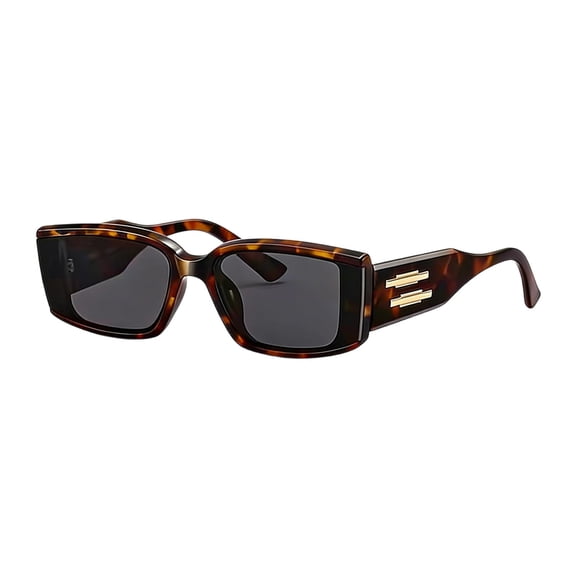 AJGRHE Rectangle Sunglasses for Women Men Trendy Retro Trendy Sun Glasses 90’s Vintage Square Frame Red