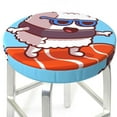 thumbnail image 3 of Haiem Sushi Salmon Surfing Cushion Round Bar Chair Seat Cover Bar Chair Cushion Covers Elastic Washable Bar Chair Cover,Protects from Scratches and Stains-14 inch, 3 of 7