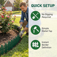 thumbnail image 3 of Bibana Garden Edging 12 Pack No Dig Border – Rust & Corrosion Resistant Recycled Plastic Flexible Fence for Lawn, Yard & Flower Beds, Dark Green, 3 of 12