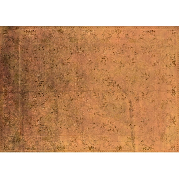 Ahgly Company Indoor Rectangle Oriental Orange Industrial Area Rugs, 4' x 6'