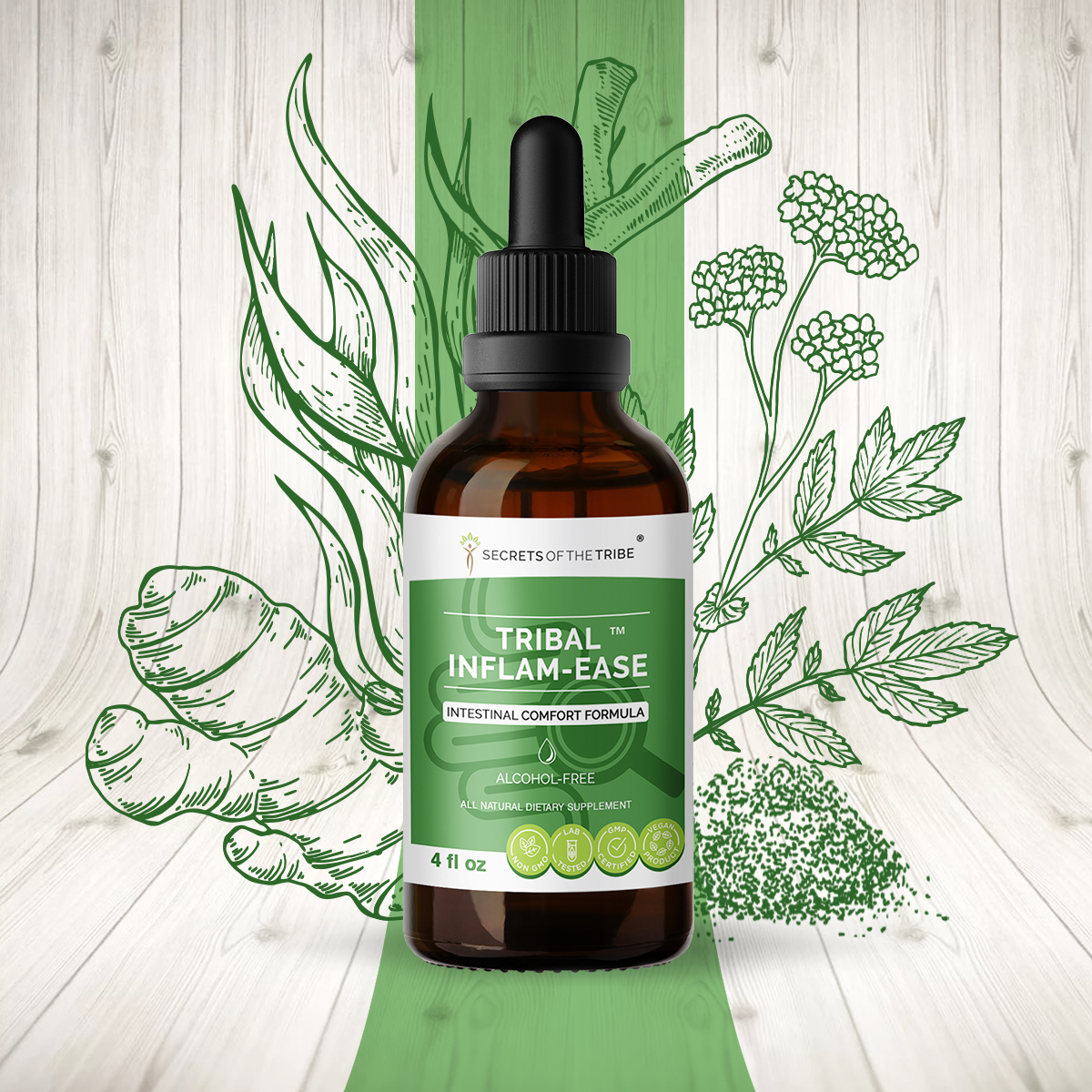 Tribal Inflamease AlcoholFREE Extract, Tincture, Glycerite Turmeric