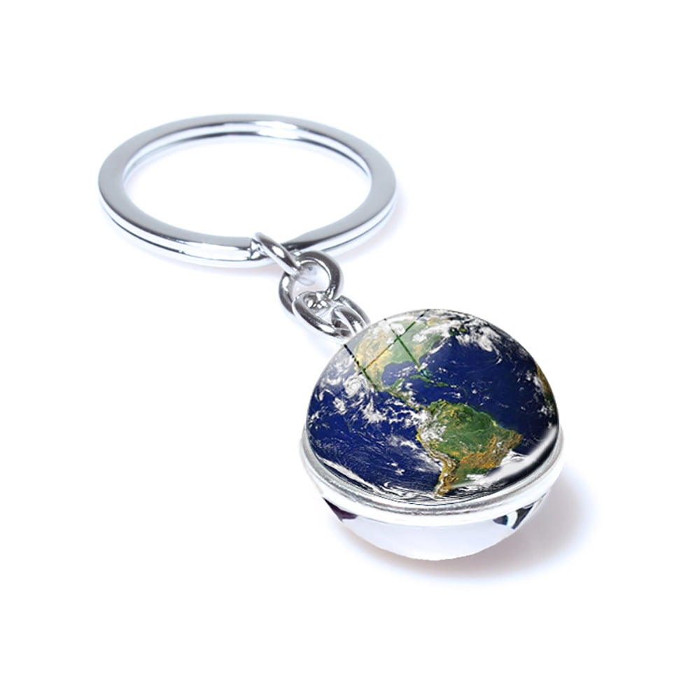 PLANET MARS Outer Space Galaxy Quality Chrome Keyring Picture Both Sides 