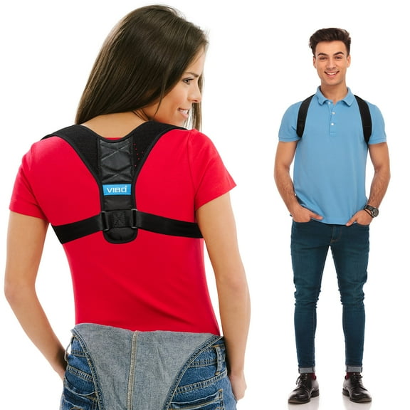 VIBO Care Posture Corrector for Men and Women - Back Brace for Posture - Upper Back Straightener Brace, Adjustable Device for Thoracic Kyphosis & Shoulder - Neck Pain Relief (Fits Chest Size 35"- 41")