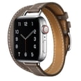 thumbnail image 2 of Circoclve Apple Watch Double Tour Leather Band 38mm 40mm 41mm, Genuine Leather Replacement Strap for Series 9 8 7 6 5 4 3 2 1 Ultra 2 Ultra iWatch Leather Bracelet for Women, Gray, 2 of 5