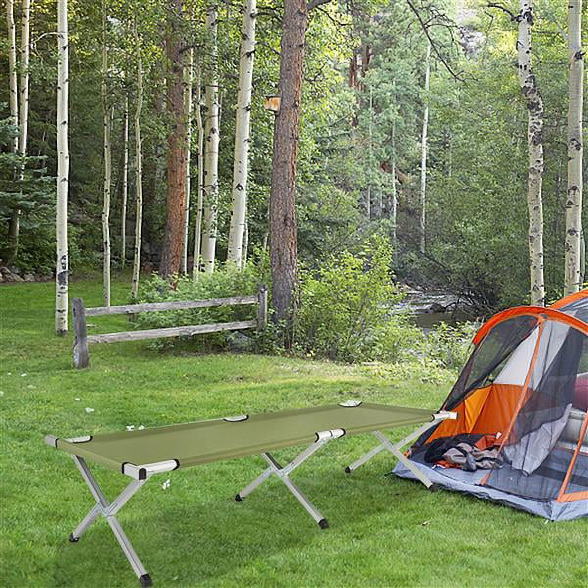 Portable Folding Camping Cot Lightweight Aluminum & Oxford Material With Carrying Bag For Outdoor Camping