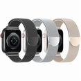 thumbnail image 1 of Chenchen 3 Pack Mesh Loop Compatible with Apple Watch Bands for Women Men 40mm 41mm 38mm 42mm 44mm 45mm 49mm 46mm Series 11 10 9 8 7 6 5 4 Ultra3 SE3 2, Stainless Steel Metal Magnetic Strap for iWatch, 1 of 1