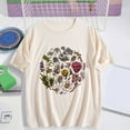 thumbnail image 2 of Pxxlle Floral Graphic Tees for Women Cotton Short Sleeve Going Out Tshirts Loose Fit Round Neck T Shirts Fashion Summer Beach Vacation Tops (Beige XL), 2 of 5