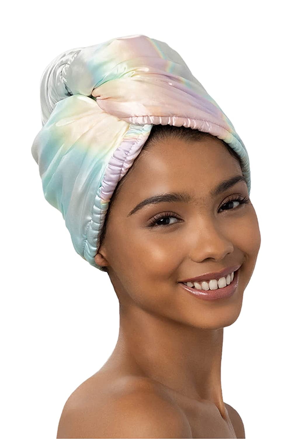 Kitsch Satin Wrapped Microfiber Hair Towel Fast Dry Curly Hair Wraps