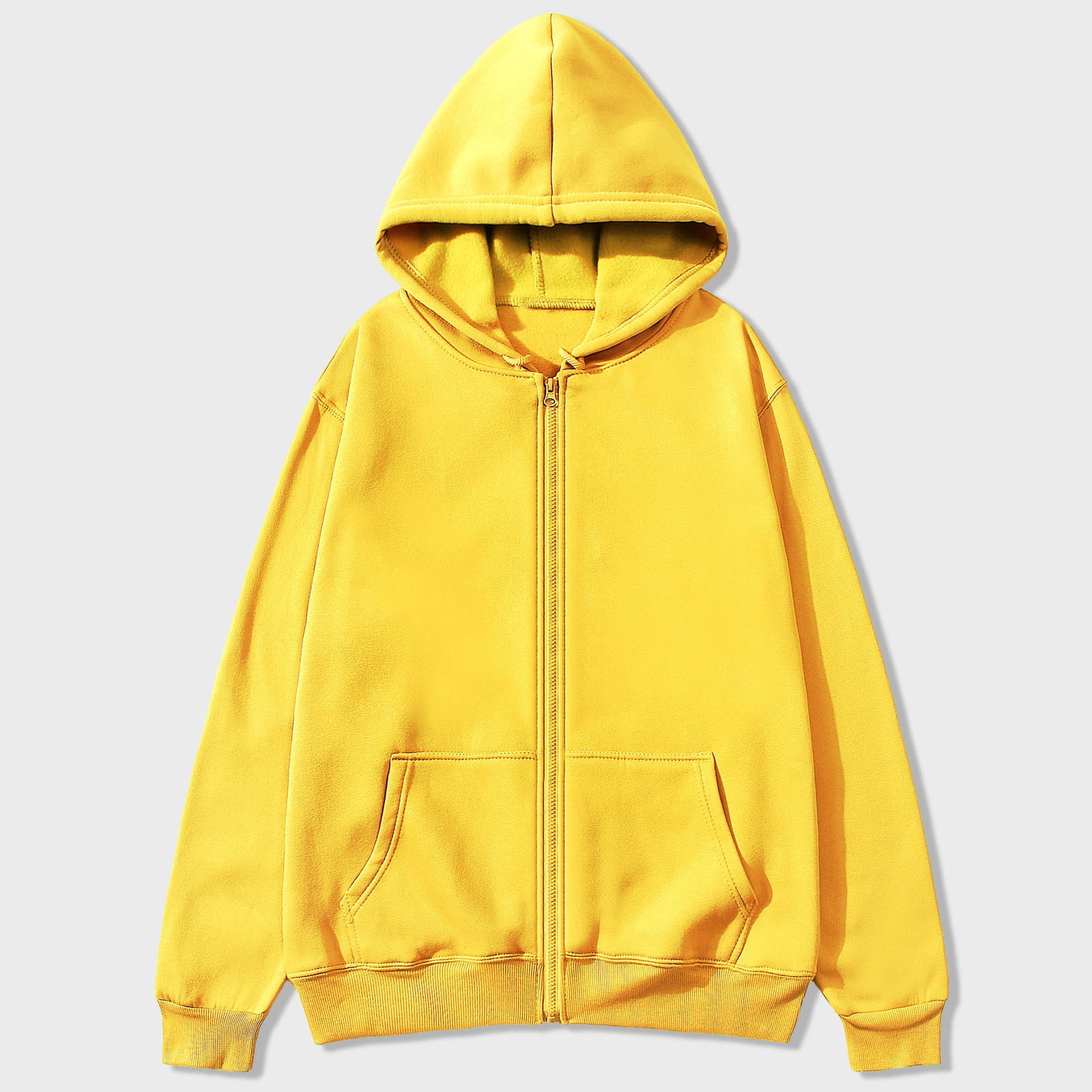 YanHoo Mens Full Zip Up Hoodies Jackets Oversized Long