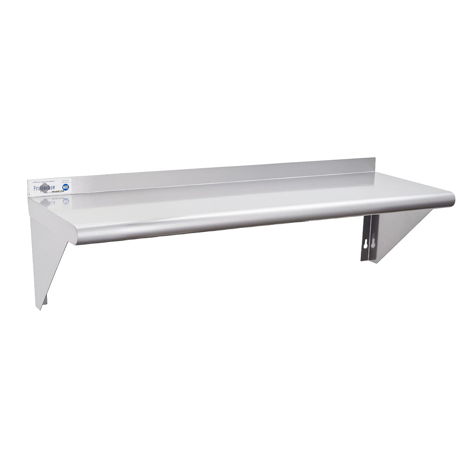 Profeeshaw 12" x 48" 280 lb Commercial NSF Stainless Steel Shelf Wall