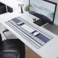 thumbnail image 2 of Long Mouse Pads for Desk,Blue and White Geometric Striped Pattern Desk Mats on Top Of Desks, Desk Mouse Pad Extra Large with 3mm Non-Slip Base and Stitched Edge for Gaming,Office,Work,Home 31.5"x11.8", 2 of 6