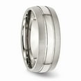thumbnail image 4 of Stainless Steel Grooved 8mm Brushed and Polished Band Size: 11; for Adults and Teens; for Women and Men, 4 of 5