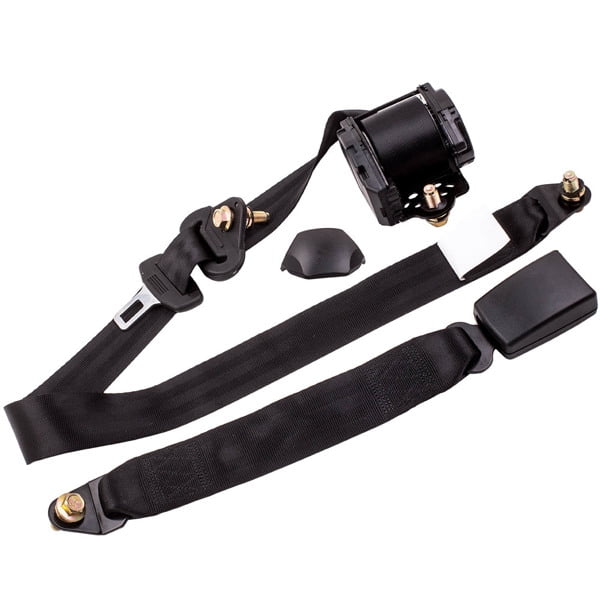 Fithood Seat Belt 3 Point Universal Retractable Safety Belt Black