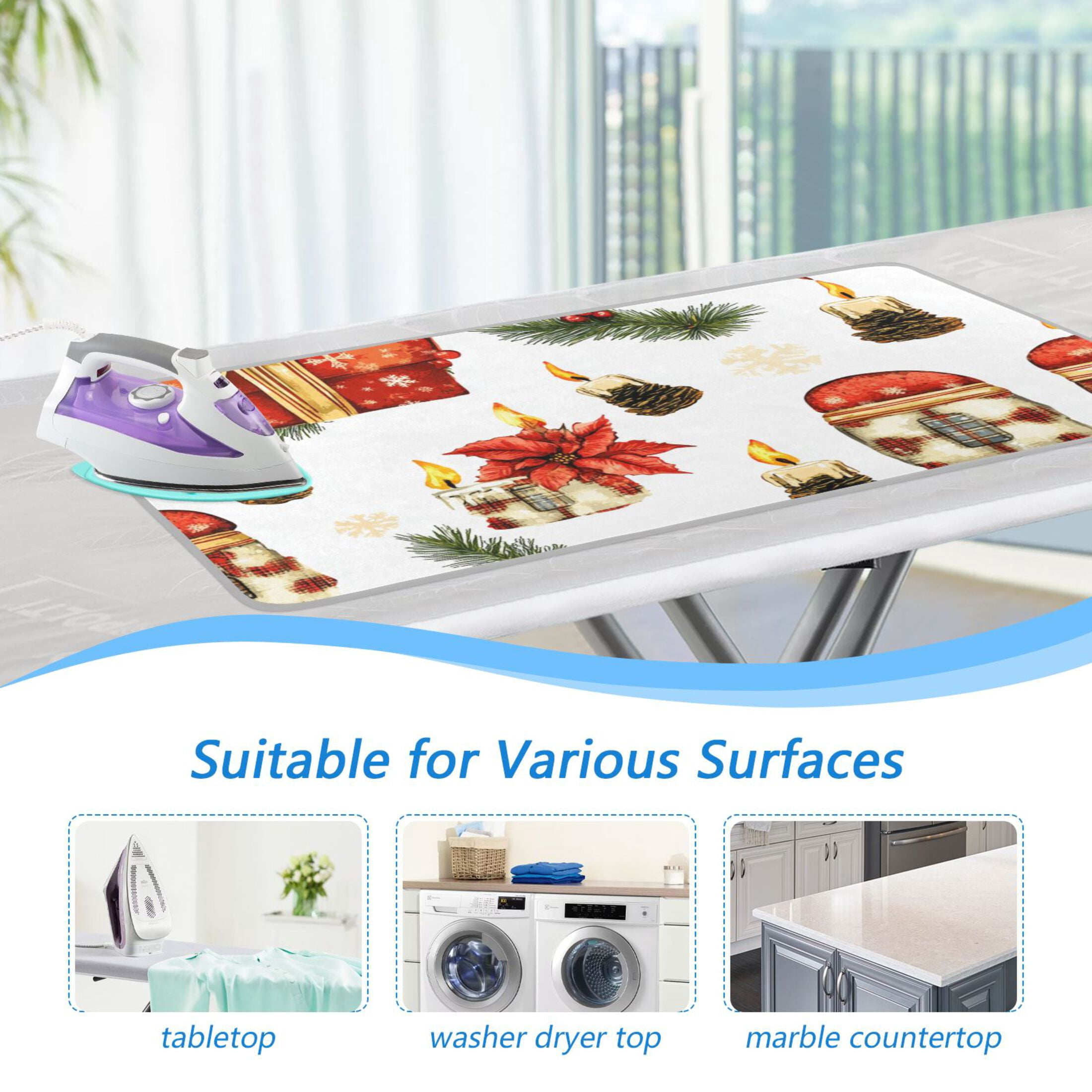 Christmas Gift Ironing Mat Blanket for Table Top Travel Portable Ironing Board Pad 47.2x27.6 Inch