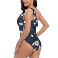thumbnail image 4 of Rateoe Daisies Flowers Pattern Women One Piece Swimsuits Tummy Control One Shoulder Bathing Suits Ruffle Swimwear-XX-Large, 4 of 6