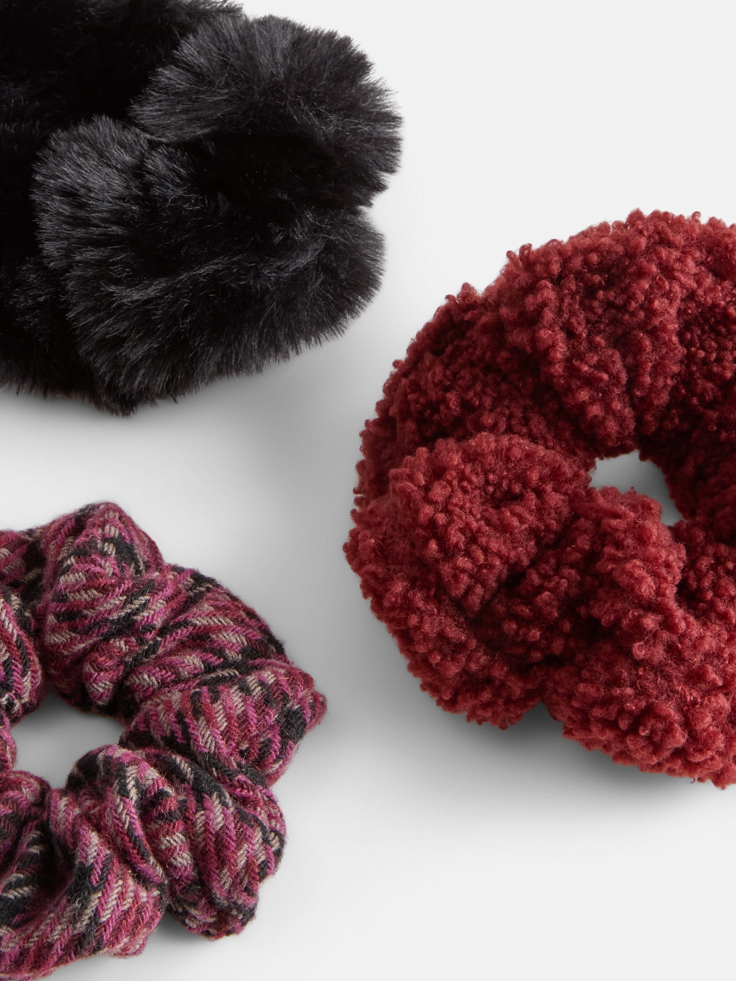 MNYC Women's Earmuff w/ Scrunchie Set Burgundy Multi