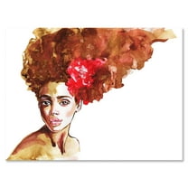 Designart ' Portrait of Young African American Woman II ' Modern Canvas Wall Art Print