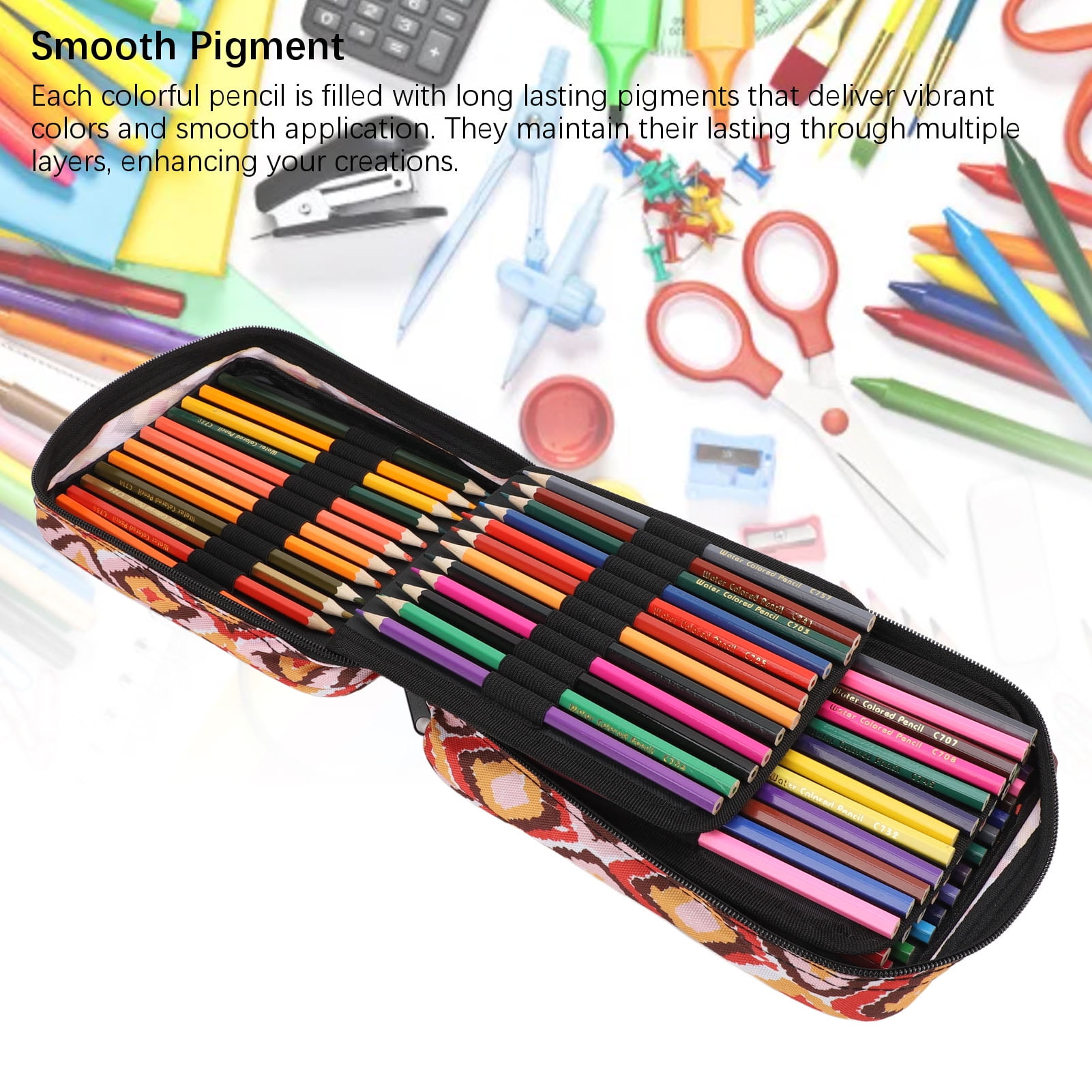Nieyigj 72 Colors Pencil Set with Portable Nylon Bag, Professional Art Pencils for Coloring, Painting, Sketching, Shading and Drawing (72 Count / 72 Pcs)
