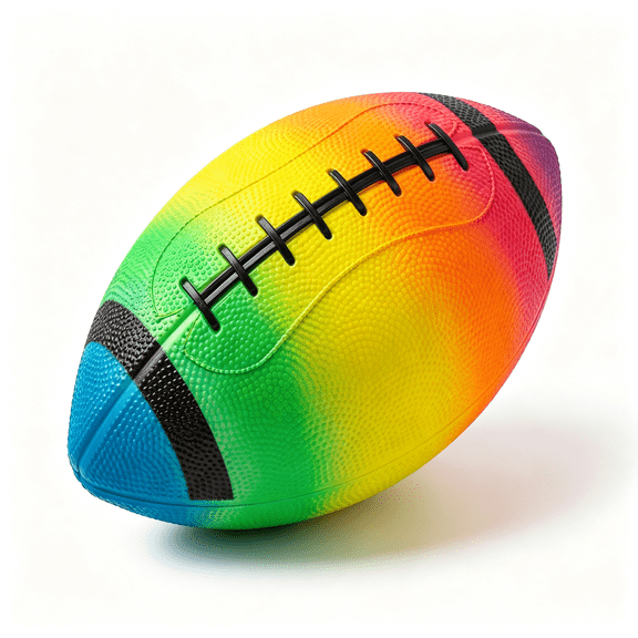 BESTSKY Inflatable Footballs,8.5In Rainbow Rubber Football,For Indoor&Outdoor Sports Games,Fun Water Football