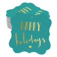 thumbnail image 1 of Inkdotpot Real Gold Foil Happy Holiday Tags Favor Bracket Shape Hang Pack Of 50 Paper Tags, 1 of 6