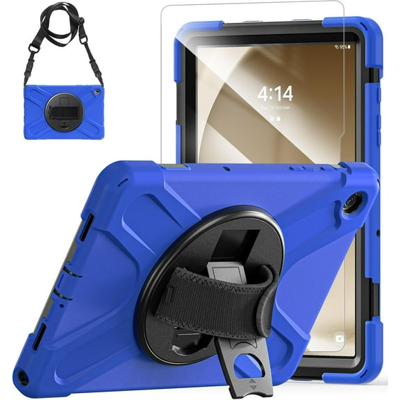 KOMI for Samsung Galaxy Tab A9 /A9 Plus Case 11 Inch 2023 (SM-X210/X216/X218) for Kids Girls | Heavy Duty Shockproof Cover with Shoulder Strap/Stand for Samsung A9 Plus Tablet Blue
