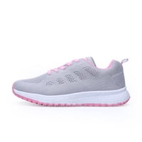 Casual Shoes Walking Mesh Flat Shoe Comfortable Shoes Summer Lightweight Women Men Lace Up Athletic Sneakers Running Fitness Grey Size 43