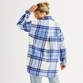 thumbnail image 2 of Juniors' SO® Plaid Oversized Button-Up Shacket Color: Grey Plaid Size: LARGE, 2 of 4