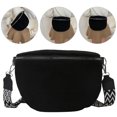 thumbnail image 5 of husxh Women Trendy Crossbody Bag Pu Leather Chest Bag Stylish Hobo Bag Solid Color Half Moon Crossbody Bag Adjustable Wide Strap Ladies Commuting Bag, 5 of 9